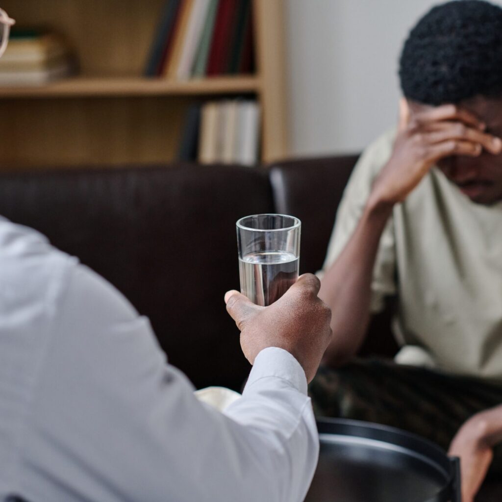 Psychotherapist Supporting Patient At Office YW4X4H6 Scaled 1 1024x1024